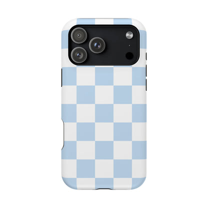 Pastel Blue Checkered iPhone Case