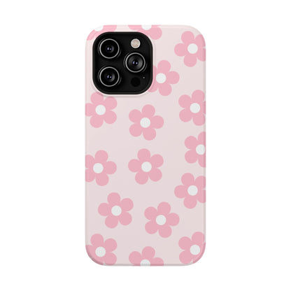 Light Pink Retro Flowers iPhone Case