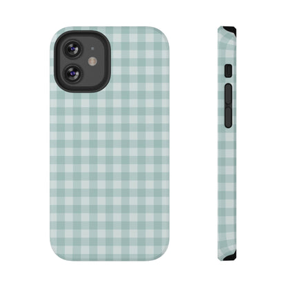 Teal Mini Gingham iPhone Case