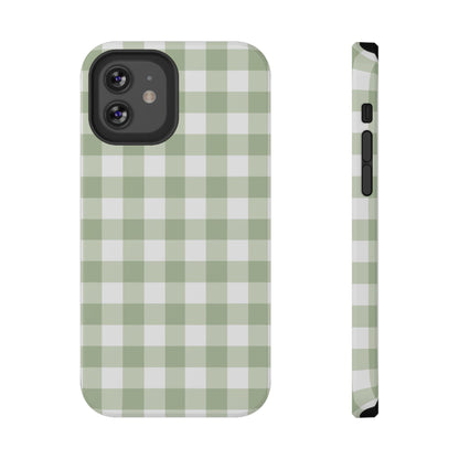 Green Gingham iPhone Case