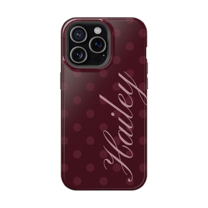 Custom Burgundy Polka Dots iPhone Case