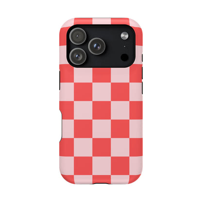 Red & Pink Checkered iPhone Case