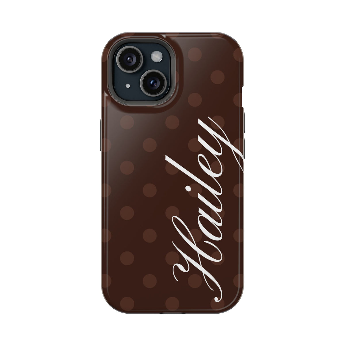 Custom Mocha Polka Dots iPhone Case