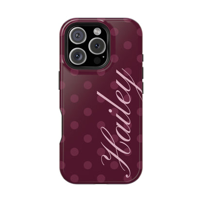 Custom Plum Polka Dots iPhone Case