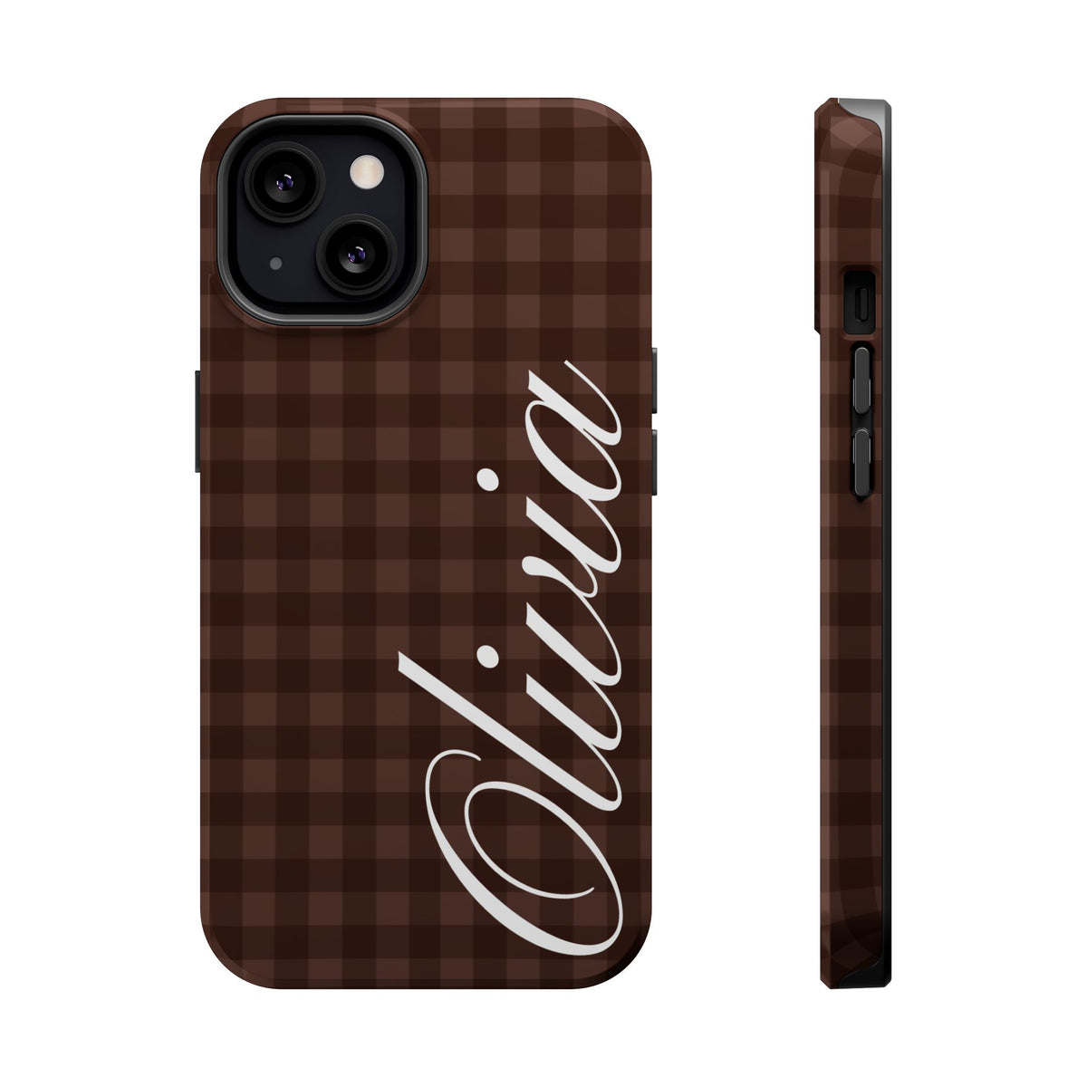 Custom Brown Gingham iPhone Case