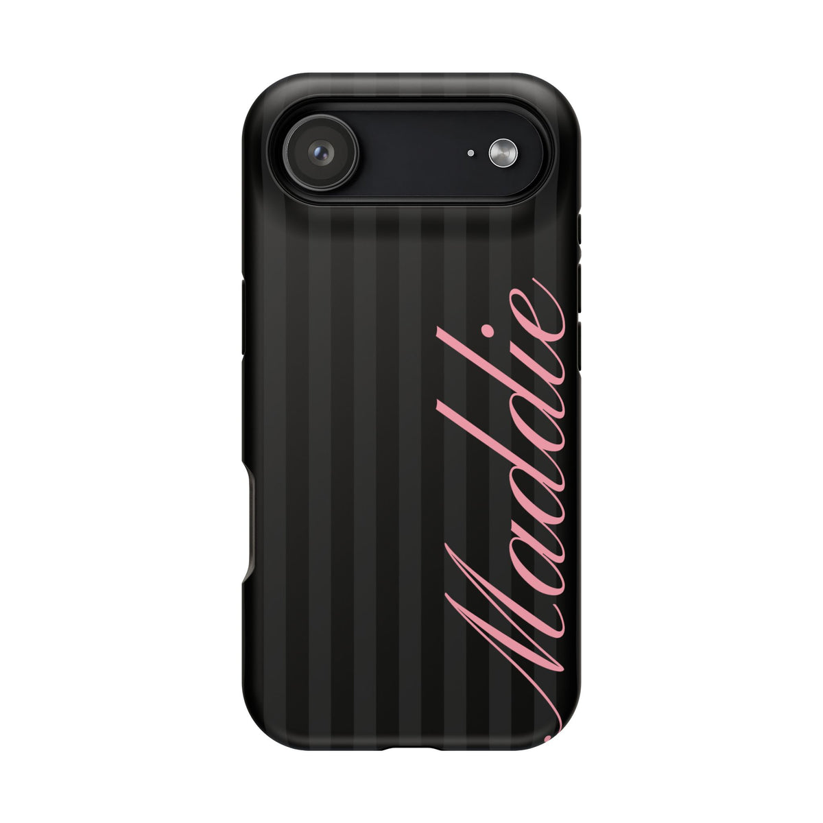 Custom Pink Black Stripes iPhone Case