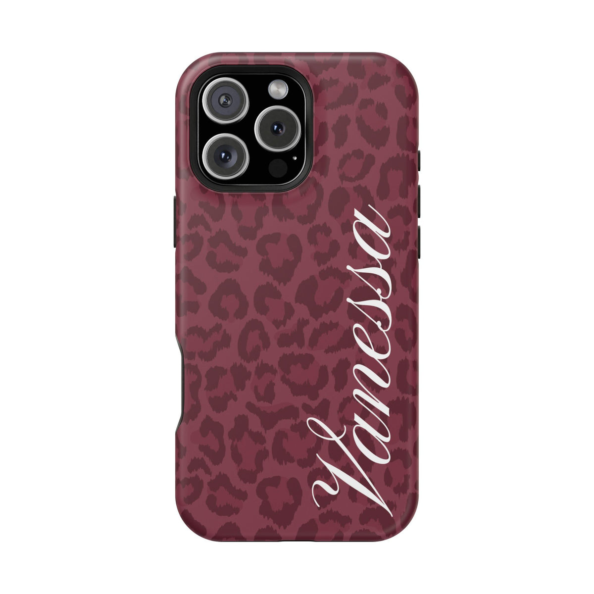 Custom Burgundy Leopard iPhone Case