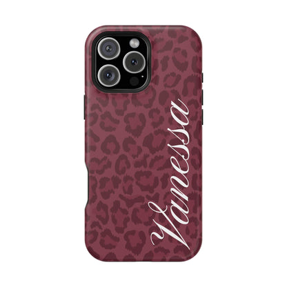 Custom Burgundy Leopard iPhone Case