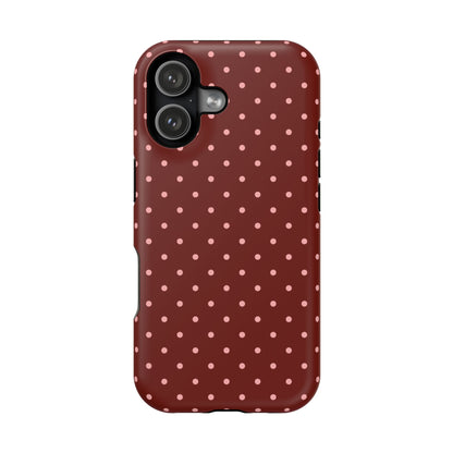 Maroon Mini Dots iPhone Case