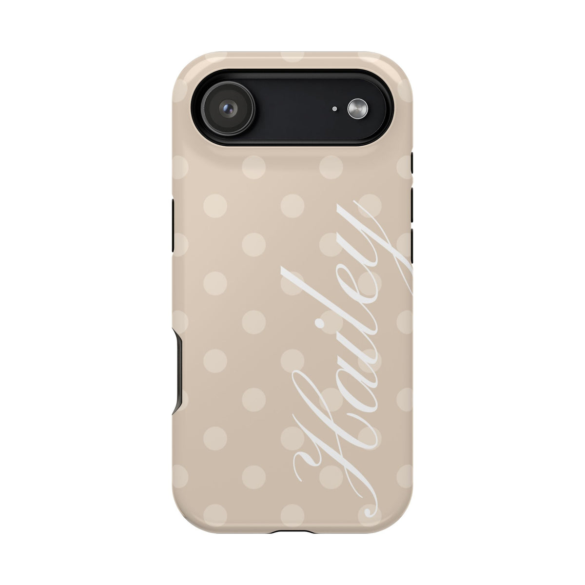 Custom Beige Polka Dots iPhone Case