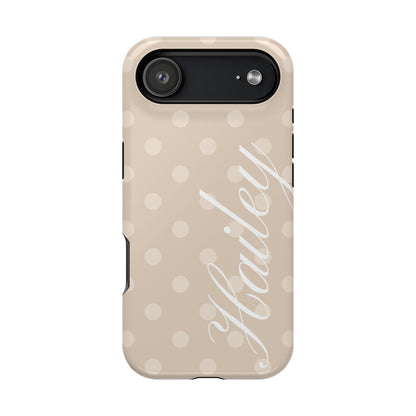 Custom Beige Polka Dots iPhone Case