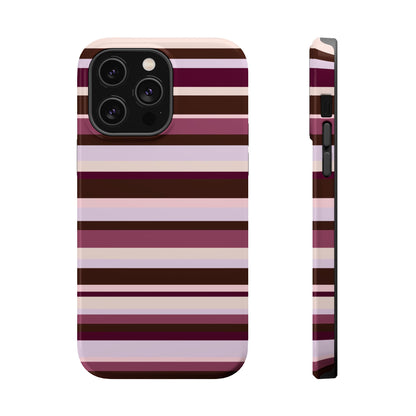 Berry Mocha Stripes iPhone Case