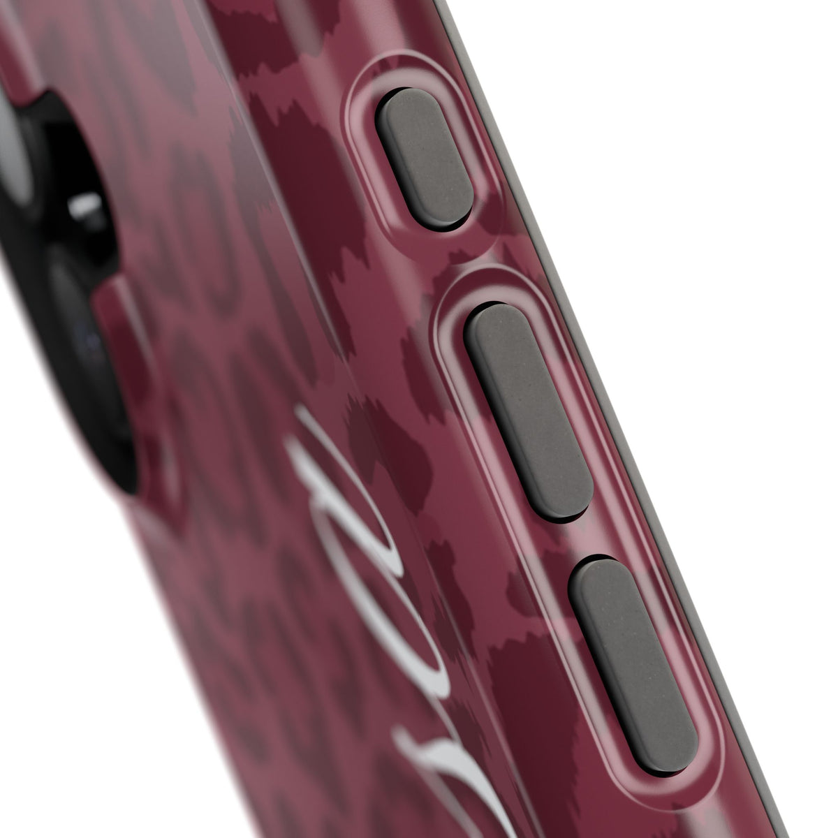 Custom Burgundy Leopard iPhone Case