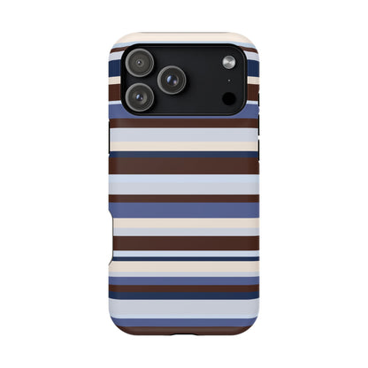 Blueberry Mocha Stripes iPhone Case