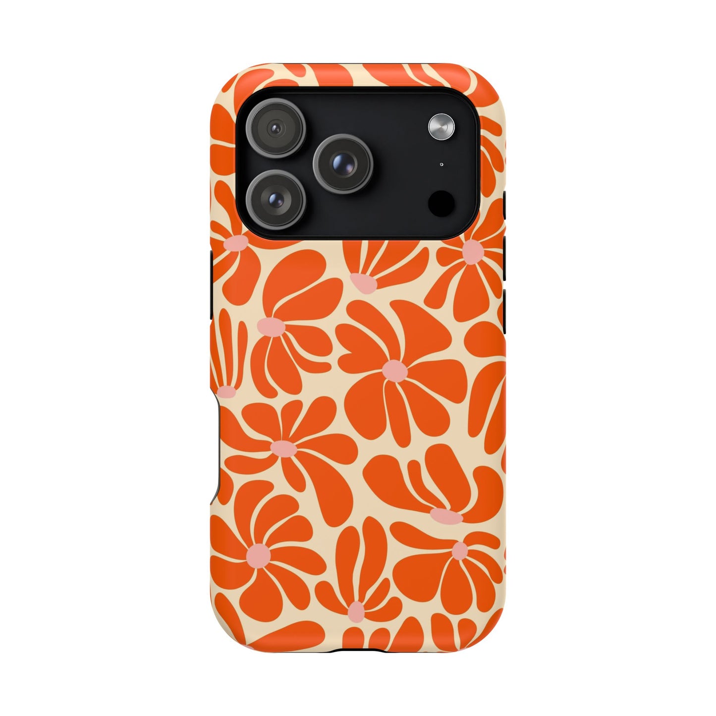 Orange Vintage Flowers iPhone Case