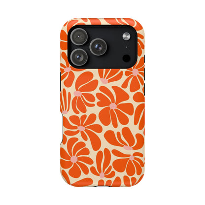Orange Vintage Flowers iPhone Case