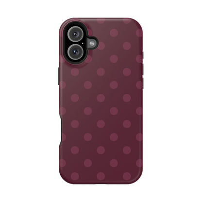 Plum Polka Dots iPhone Case