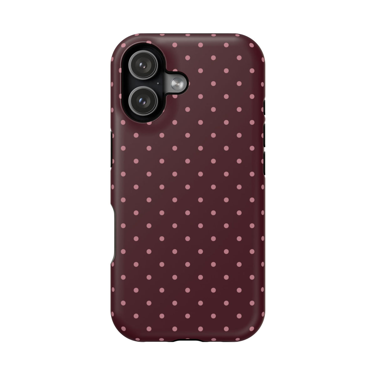 Burgundy & Pink Mini Dots iPhone Case