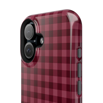 Burgundy Gingham iPhone Case