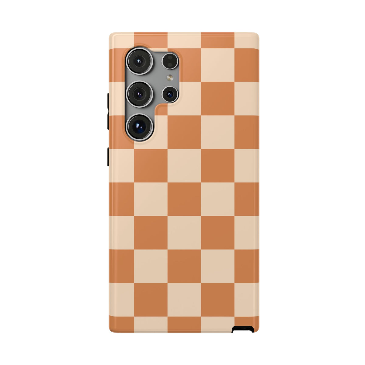 Dark Orange Checkered Samsung Case