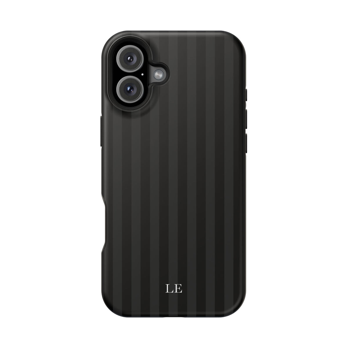 Custom Initials Black Stripes iPhone Case