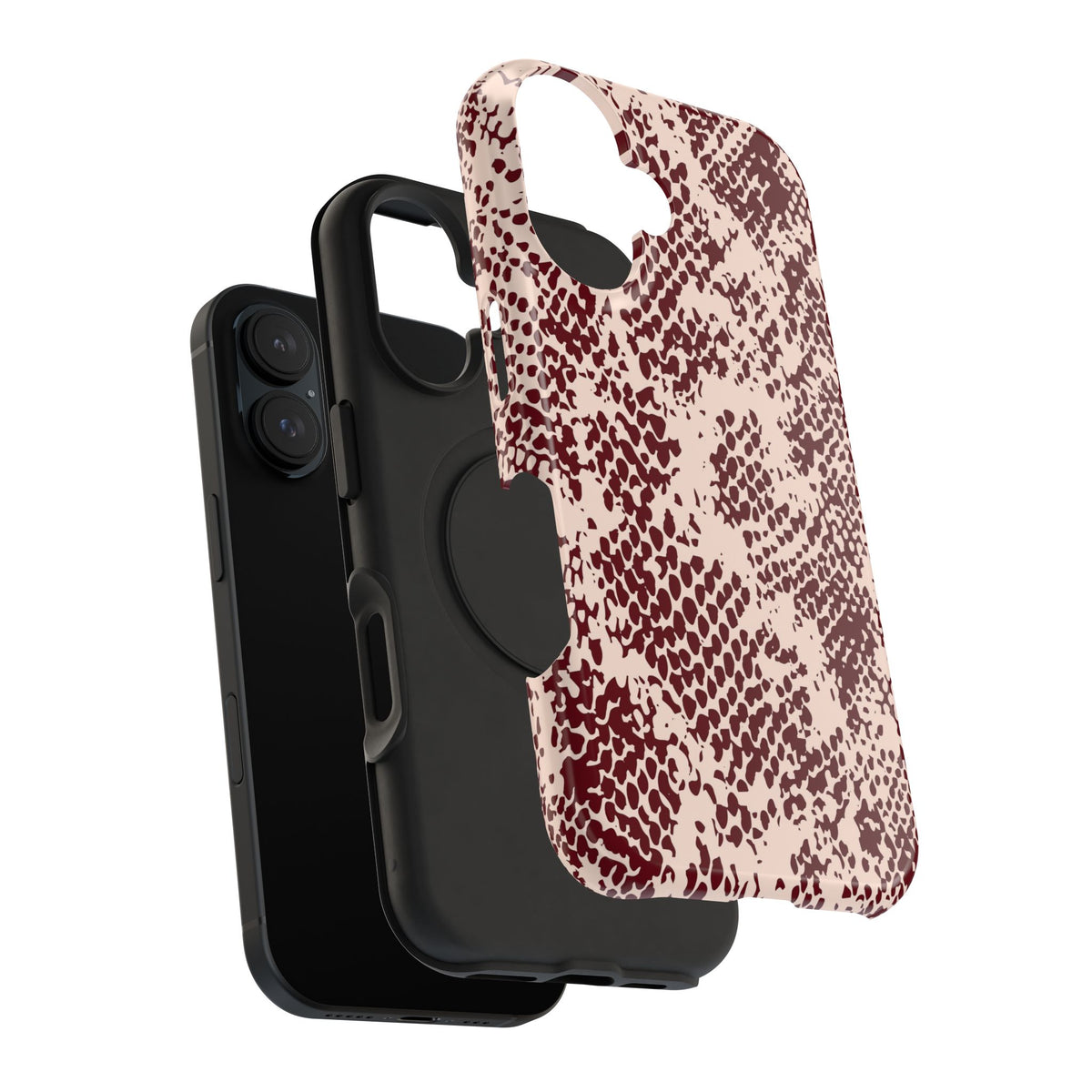 Burgundy Snake iPhone Case