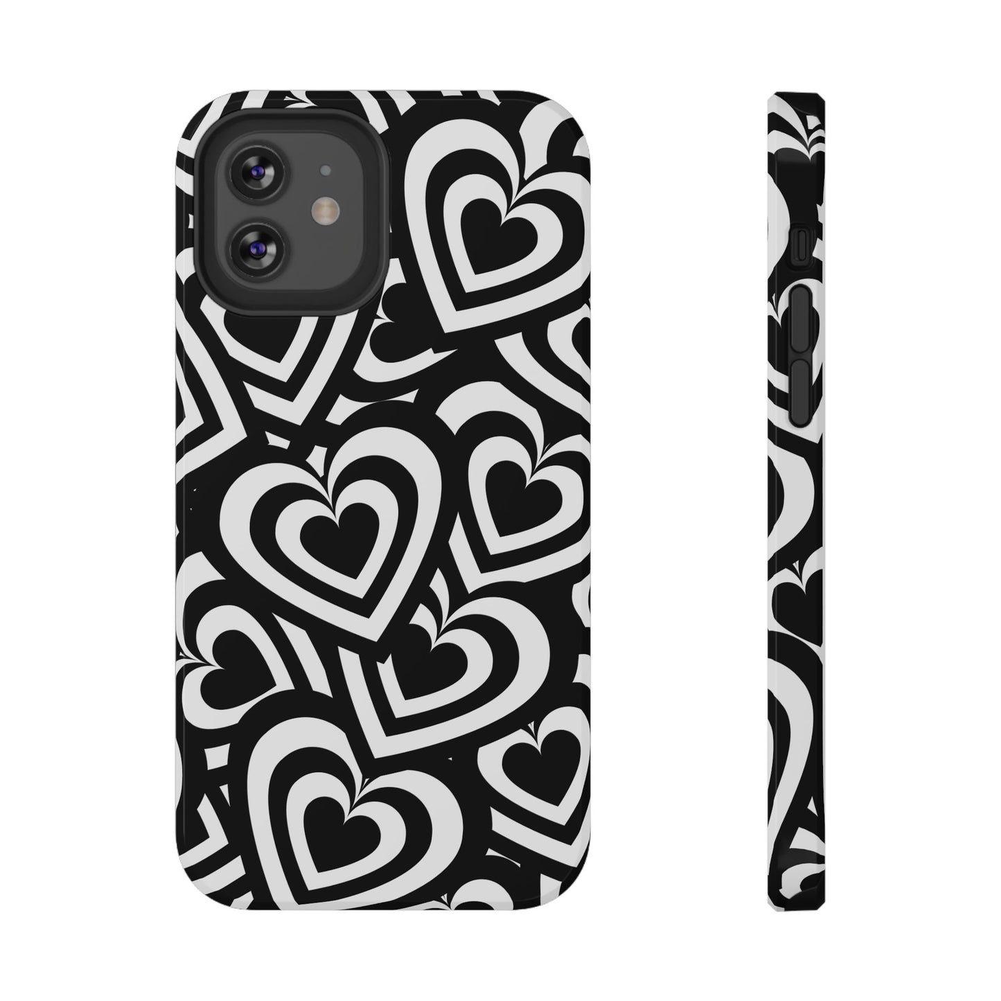 Black & White Hearts iPhone Case