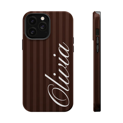 Custom Mocha Stripes iPhone Case