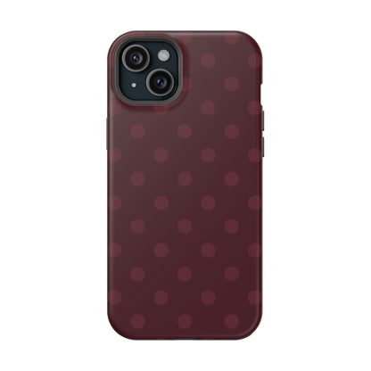 Burgundy Polka Dots iPhone Case