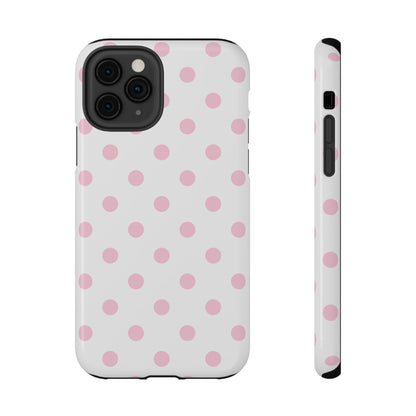Pink Clouds Polka Dots iPhone Case