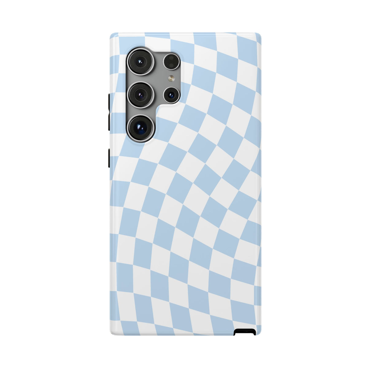Blue Wavy Checkered Samsung Case