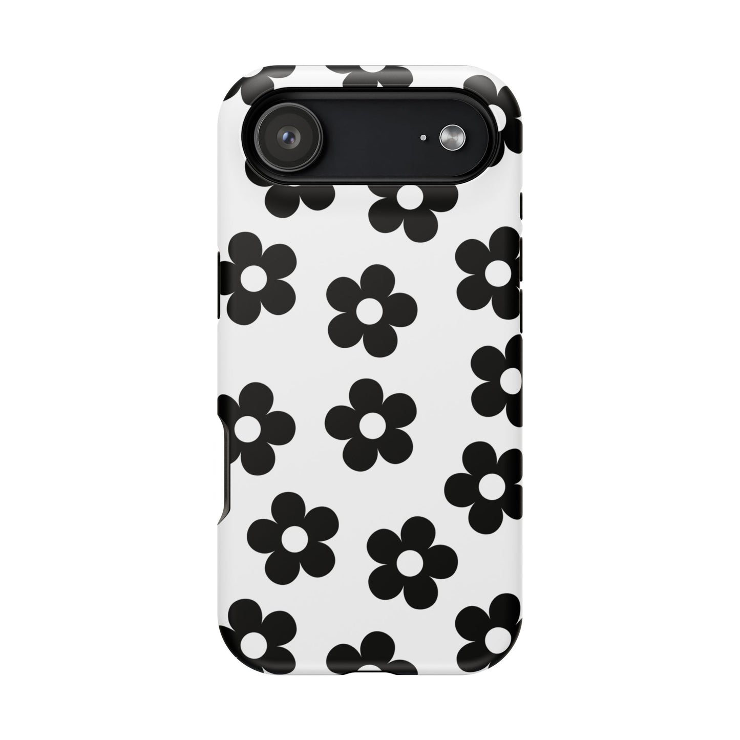 White Retro Flowers iPhone Case