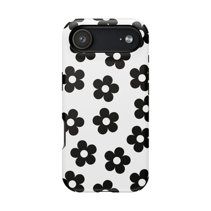 White Retro Flowers iPhone Case