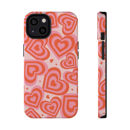 Pink & Red Hearts iPhone Case
