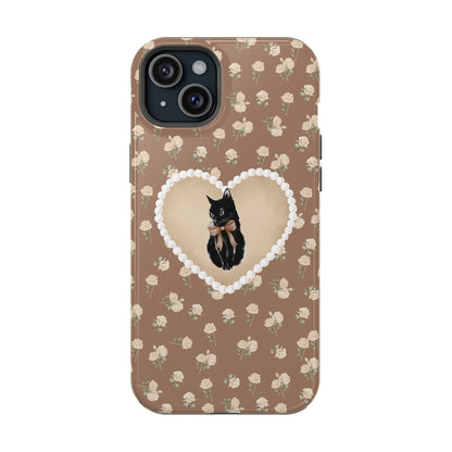 Brown Féline Roses iPhone Case