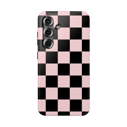 Pink & Black Checkered Samsung Case