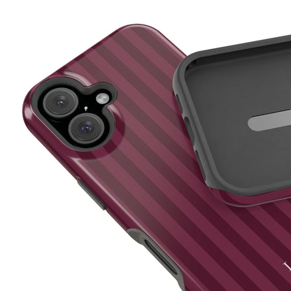 Custom Initials Plum Stripes iPhone Case