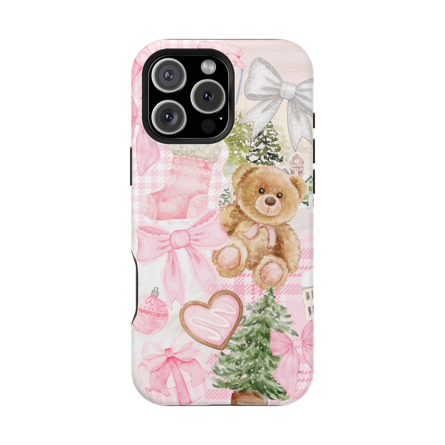 Pink Christmas Collage iPhone Case