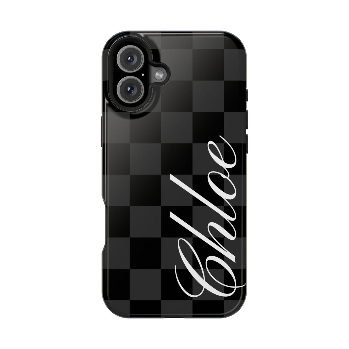 Custom Black Checkered iPhone Case