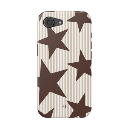 Custom Initials Mocha Star iPhone Case