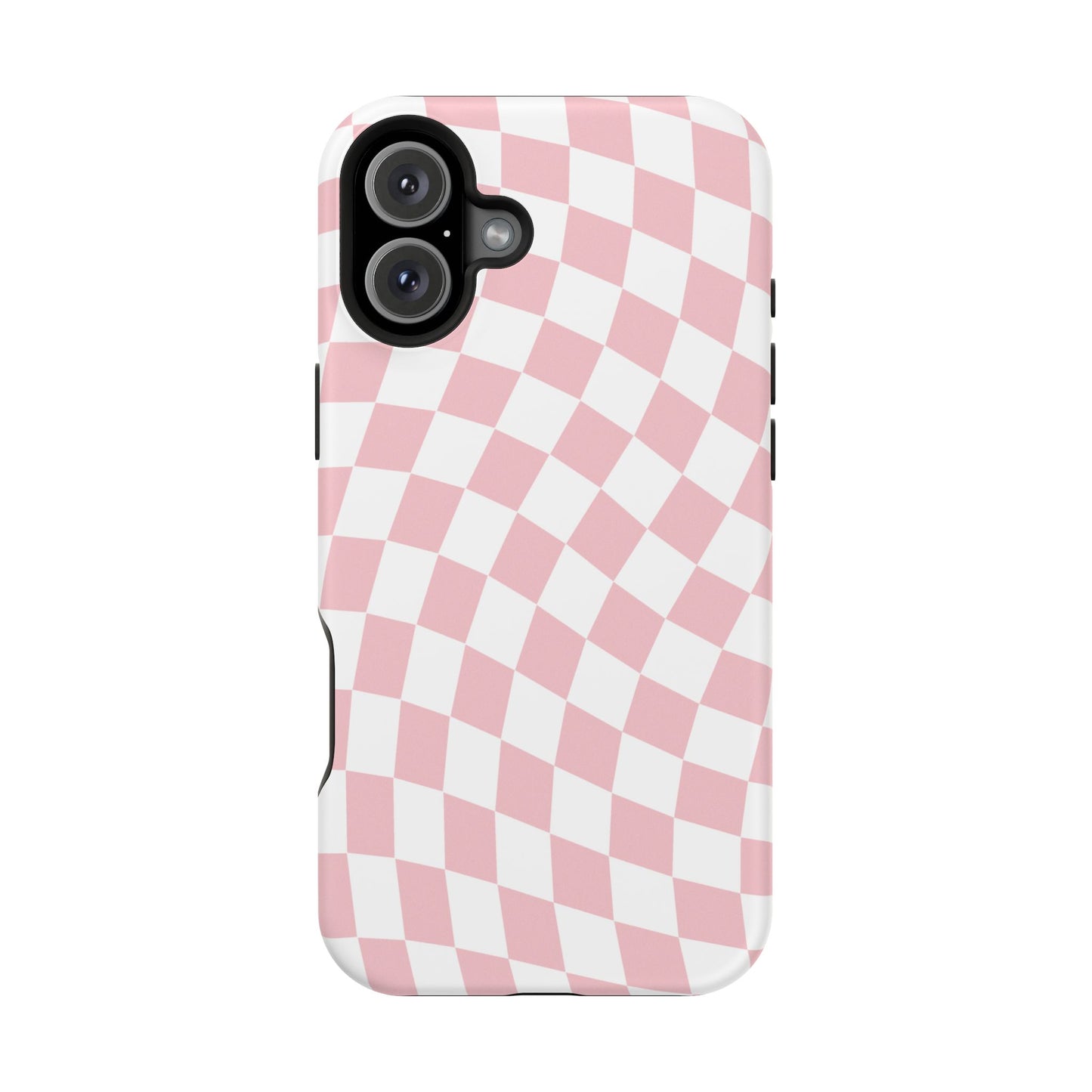 Pink Wavy Checkered iPhone Case
