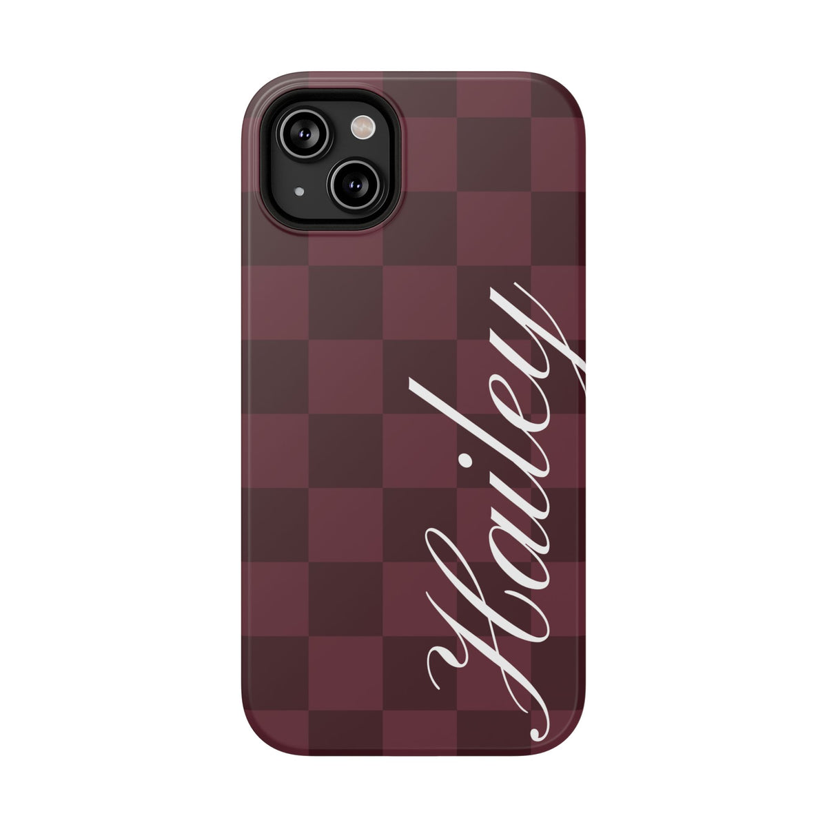 Custom Burgundy Checkered iPhone Case