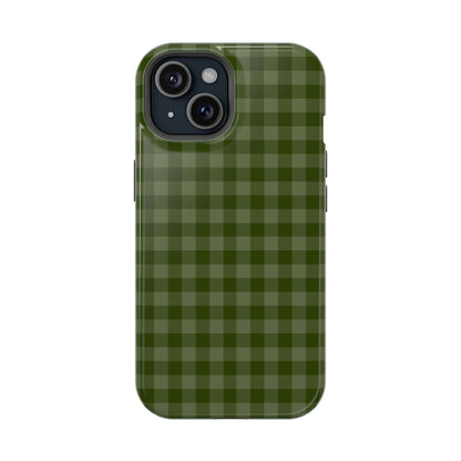 Green Gingham iPhone Case