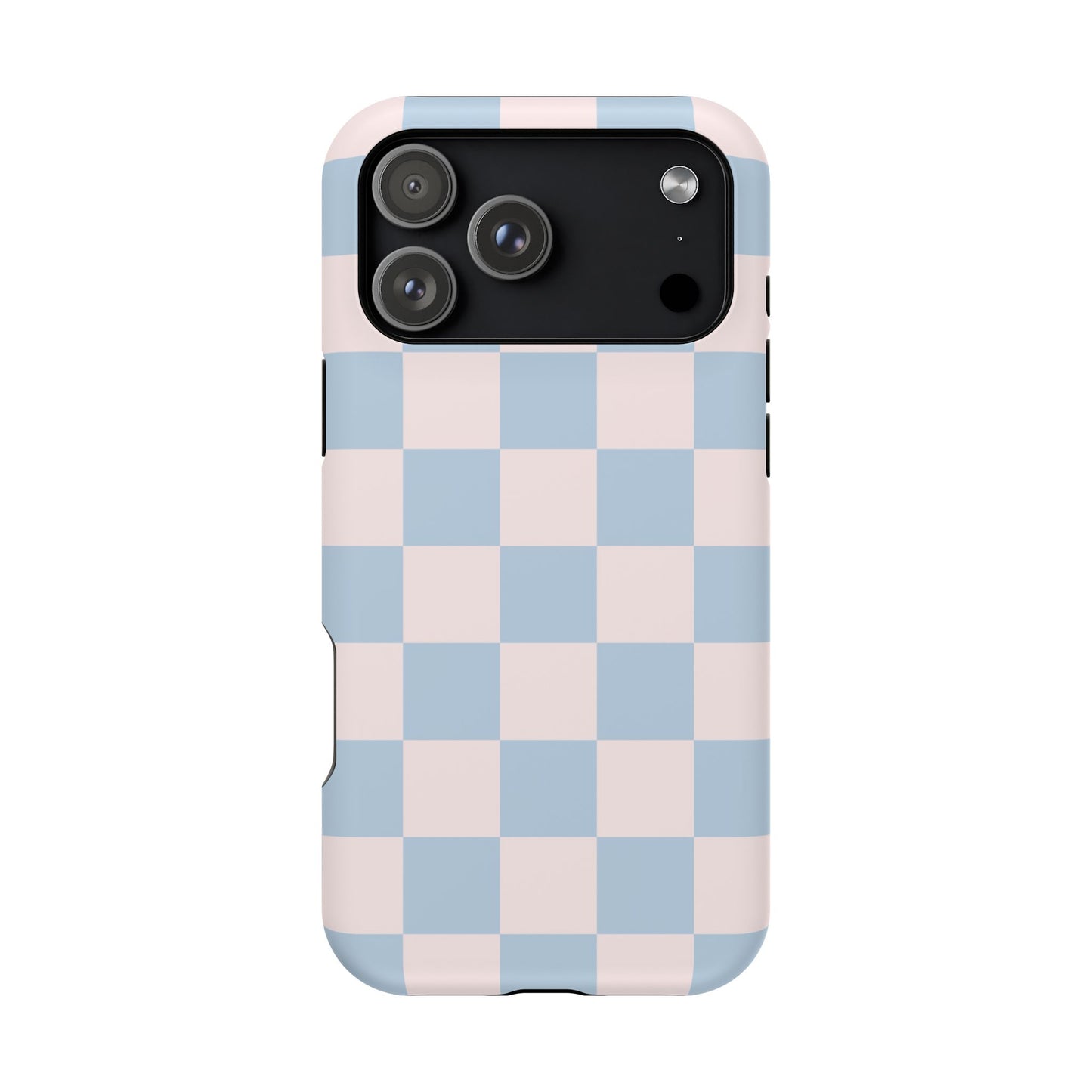 Light Pink & Blue Checkered iPhone Case