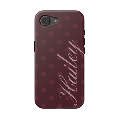 Custom Burgundy Polka Dots iPhone Case