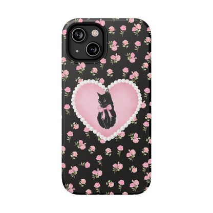 Black Féline Roses iPhone Case