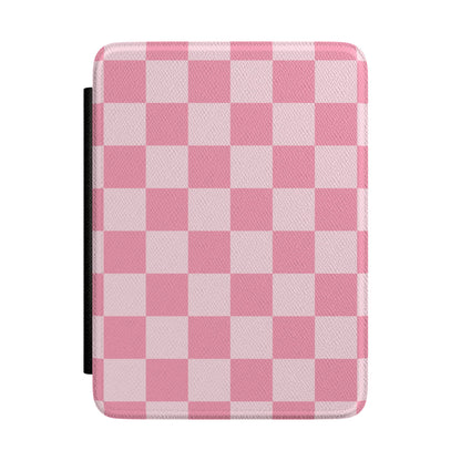 Pink Candy Checkered Kindle Case