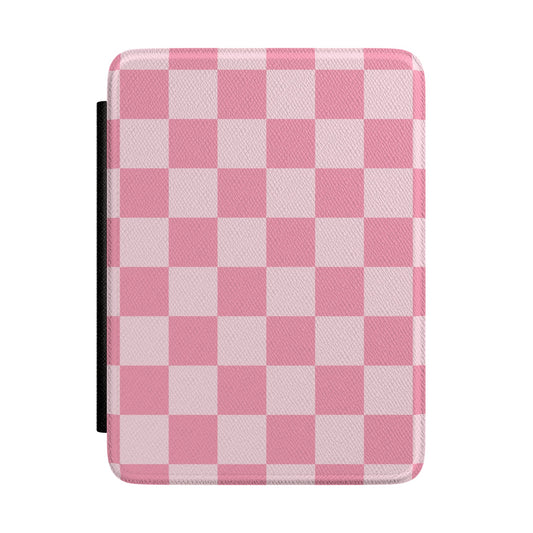 Pink Candy Checkered Kindle Case
