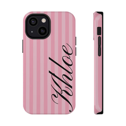 Personalized Bubblegum Stripes iPhone Case