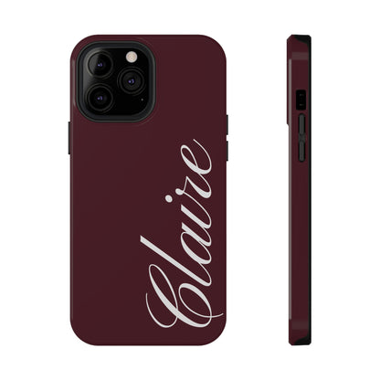 Personalized Burgundy iPhone Case